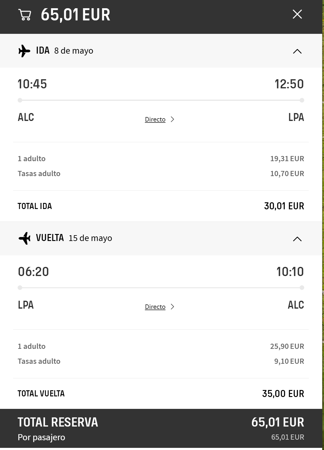 Alicante Gran Canaria Flight